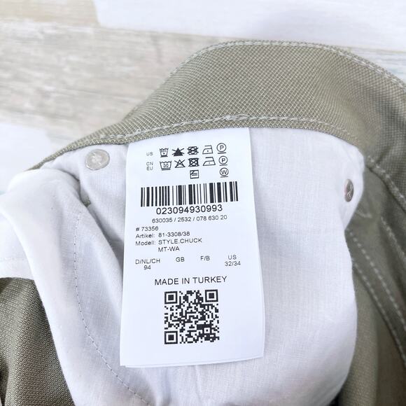 BRAX Chuck Hi Flex Jeans Green Slim Straight Leg Lightweight Stretch Mens 32x34 - Picture 9 of 10